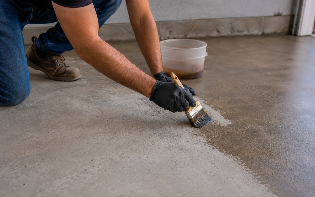 Concrete floor staining contractor